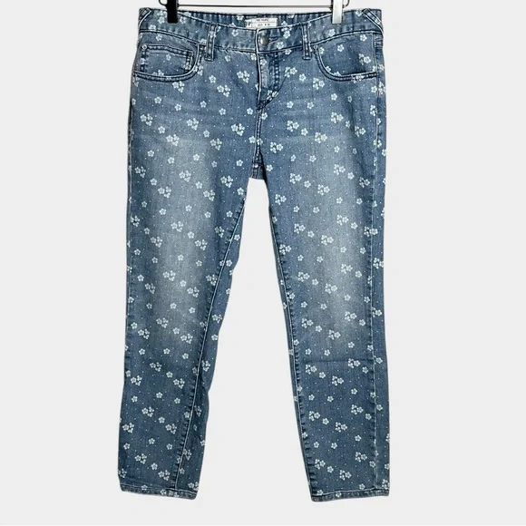 FREE PEOPLE ditsy floral print cropped skinny jeans 
size 30 - Picture 2 of 5